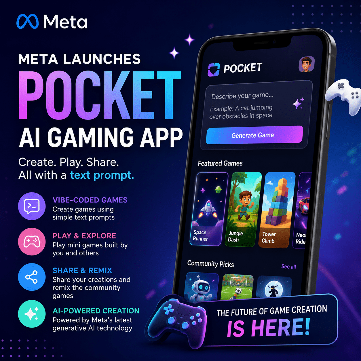 Meta Launchs Pocket for AI Game Creation